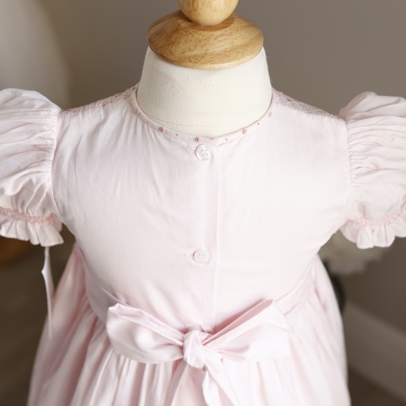 Strasburg Pink Smocked Dress size 4 Cotton Special Occasion New With Tags - Picture 5 of 6